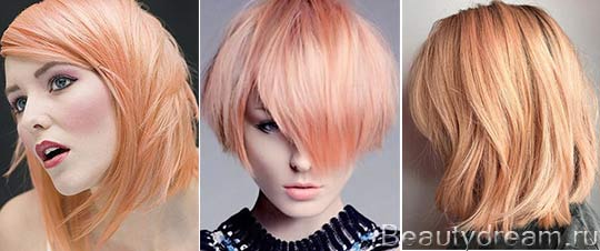 персиковый цвет волос оттенки